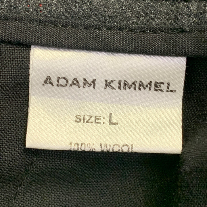 ADAM KIMMEL Size L Charcoal Grey Wool Twill Tapered Zip Fly Dress Pants