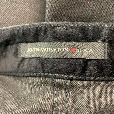 JOHN VARVATOS Size 30 Black Cotton Polyester Button Fly Jeans
