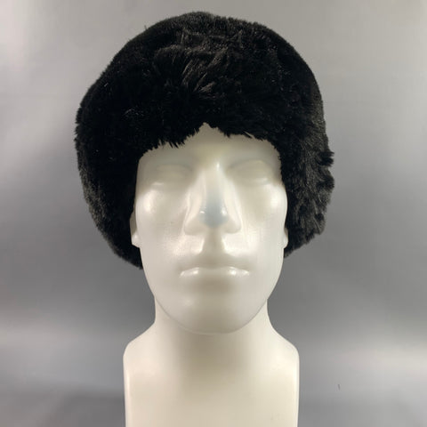 GILLY FORGE Black Cotton  Acrylic Faux fur Hats