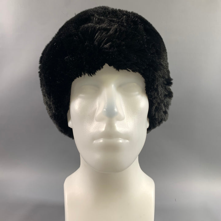 GILLY FORGE Black Cotton  Acrylic Faux fur Hats