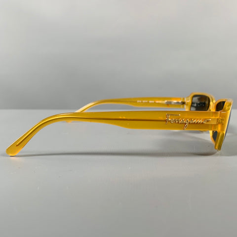 SALVATORE FERRAGAMO Yellow Rectangle Sunglasses