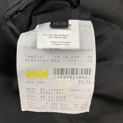 CALVIN KLEIN COLLECTION Size 36 Black Wool Notch Lapel Tuxedo Suit