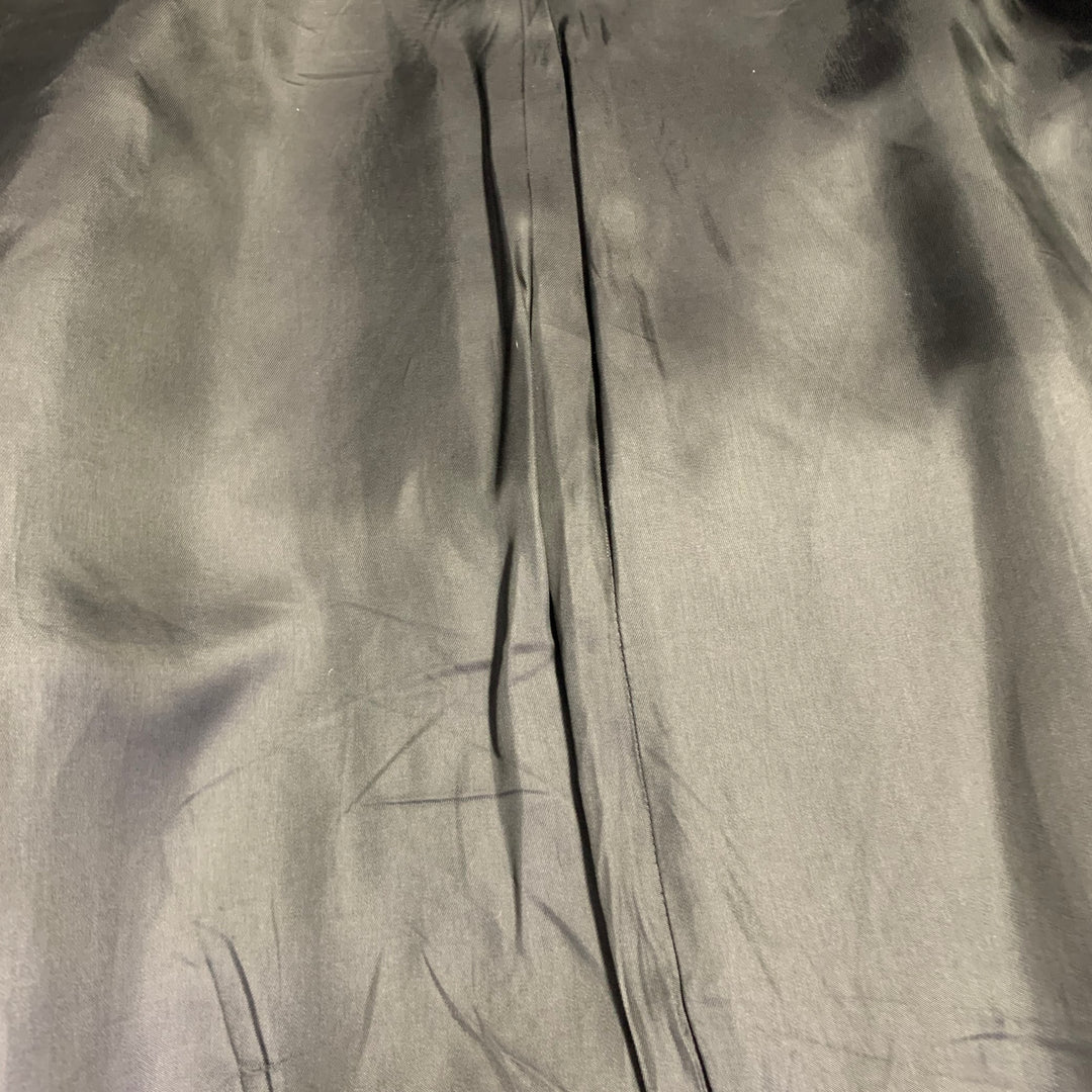 CARVEN Size 42 Grey Black Tweed Wool Blend Single Breasted Flap Pockets Coat