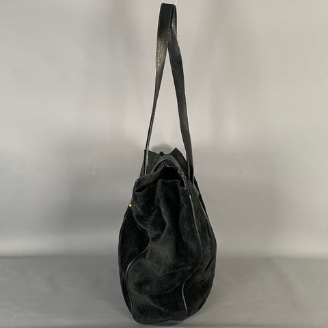 GUCCI Black Suede Leather Tote Bags