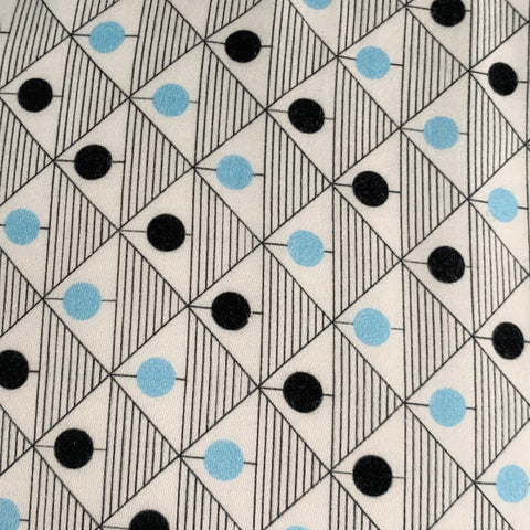 ETRO Size M White Black Blue Abstract Short Sleeve Shirt