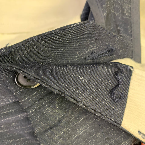 BARENA Size 34 Navy Heather Virgin Wool Flat Front Casual Pants