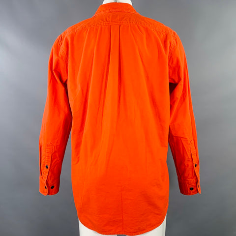 FILSON Size M Orange Cotton Two Pockets Long Sleeve Shirt