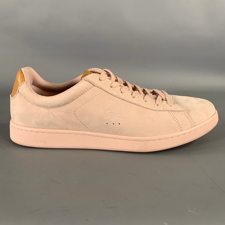 LACOSTE Size 10.5 Pink Camel Leather Sneakers