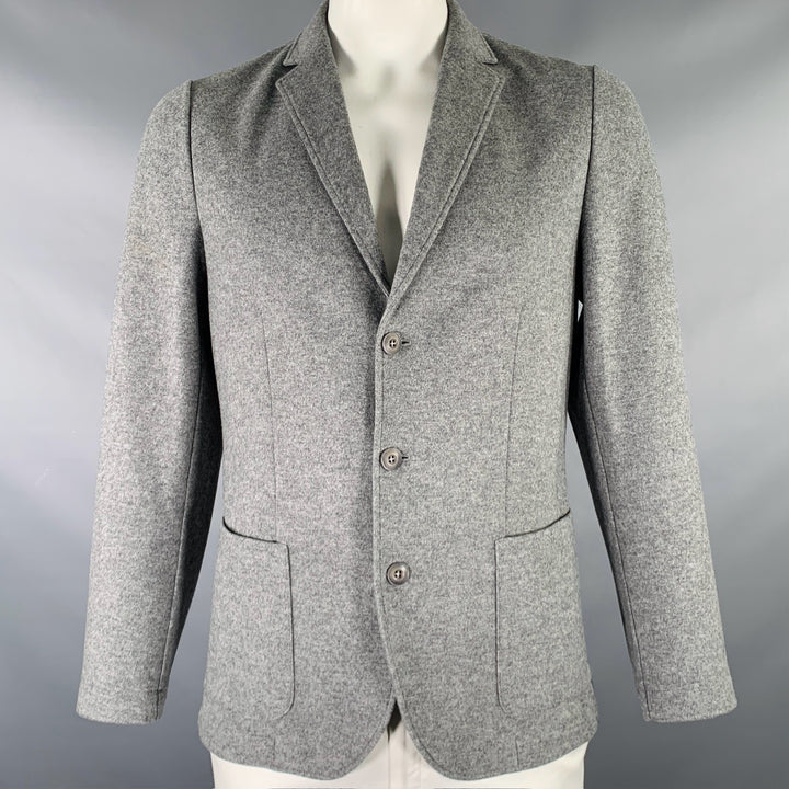 FALCONERI Size XXL Grey Heather Cashmere Notch Lapel Cardigan