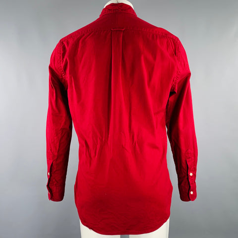 GITMAN BROS Size M Burgundy Cotton One Pocket Long Sleeve Shirt