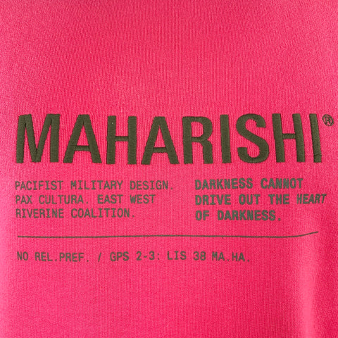 MAHARISHI Size M Pink Green Embroidery Organic Cotton Crew Neck Sweatshirt