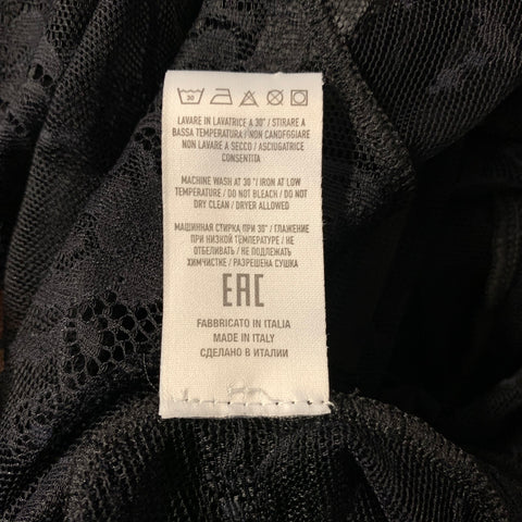 OSEREE Size S M Black Polyamide Elastane Lace Button Up Shirt