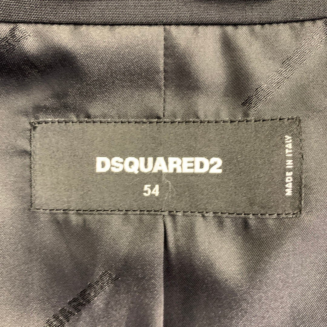 DSQUARED2 Size 44 Black Silver Virgin Wool Blend Utility Sport Coat