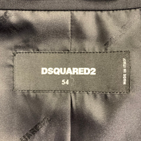 Veste de sport utilitaire DSQUARED2 en mélange de laine vierge noire et argentée, taille 44
