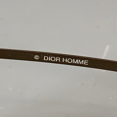 DIOR HOMME Silver Taupe Metal Wrap Around Aviator Sunglasses
