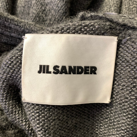 JIL SANDER Size M Grey Cashmere Blend Turtleneck Sweater