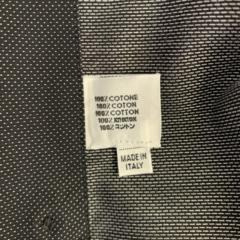 FRANCK BOCLET Size L Black White Nailhead Cotton Button Up Long Sleeve Shirt