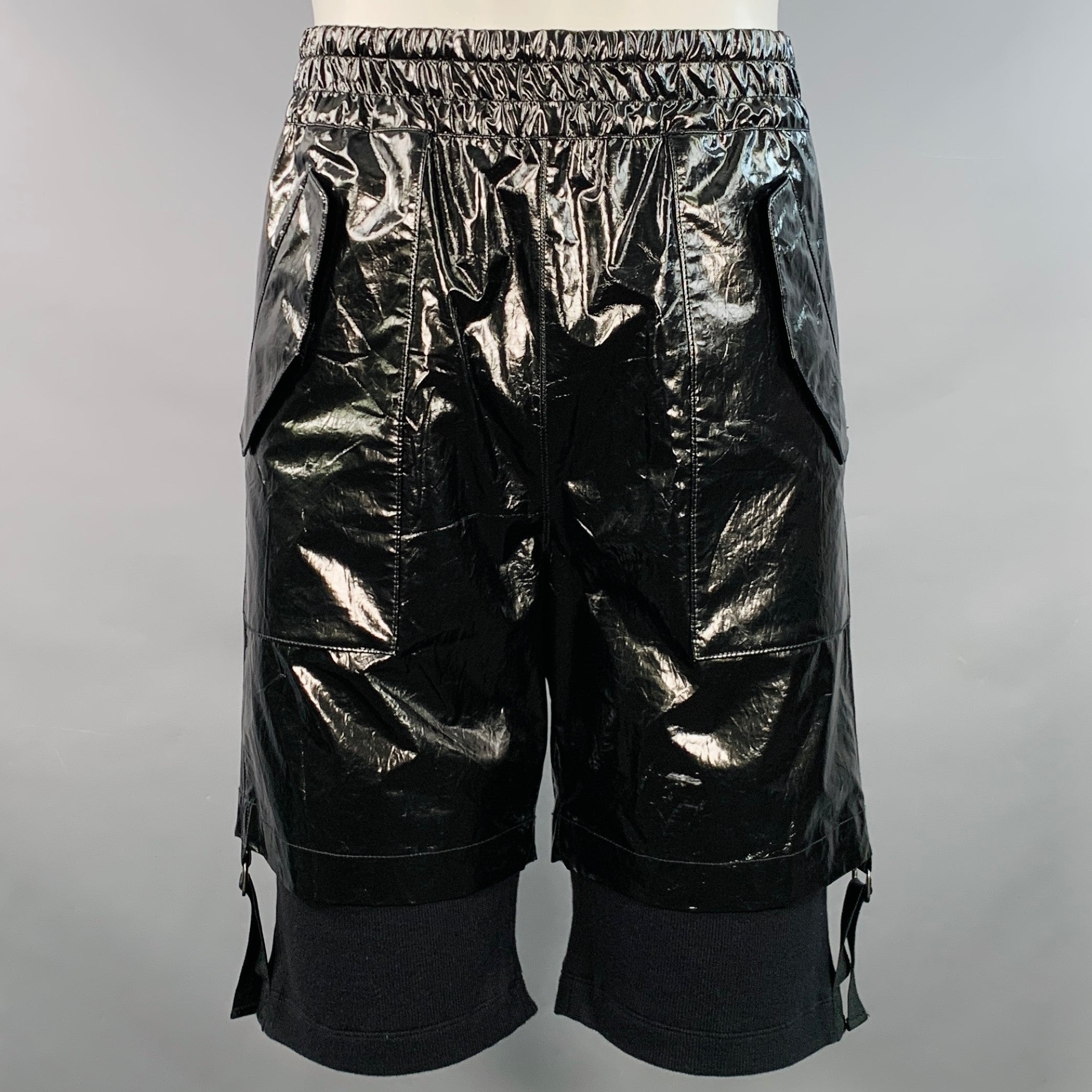 HELMUT LANG Size M Black Anthracite Coated Cotton Double Layer