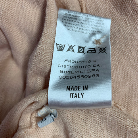 BOGLIOLI Size XS Pink Linen Half Placket Polo