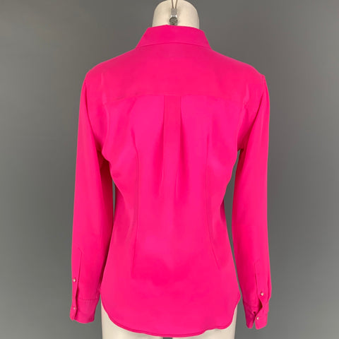 EQUIPMENT Size S Pink Silk Patch Pockets Shirt
