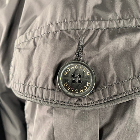 MONCLER Size XXXL Black White Polyamide Jacket