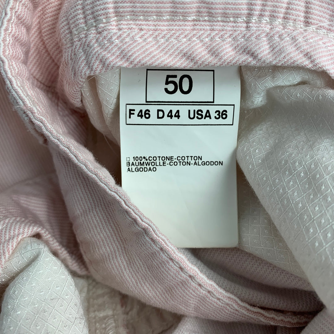 PAL ZILERI Size 36 Pink White Stripe Cotton 5 Pockets Casual Pants