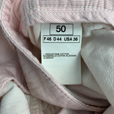 PAL ZILERI Taille 36 Pantalon décontracté en coton à rayures blanches et roses 5 poches