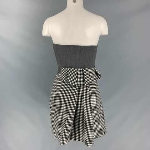 RICHARD NICOLL Size 6 Green Black White Wool Cashmere Mixed Fabrics Dress