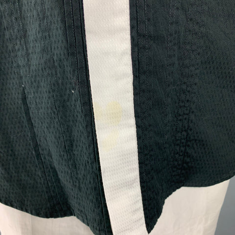 D&G by DOLCE & GABBANA Size XL Black White Two Toned Cotton Long Sleeve Shirt