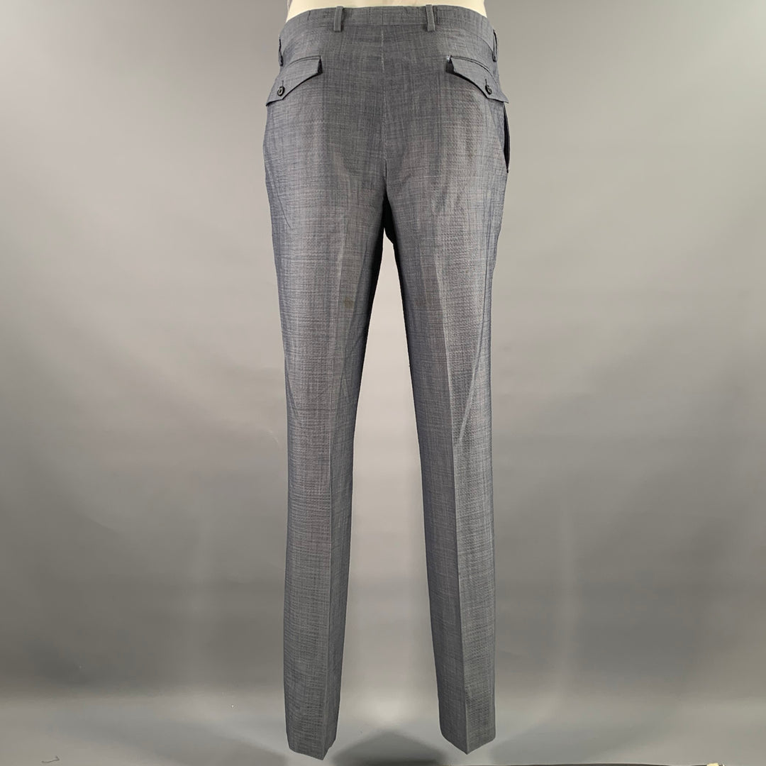 JOHN VARVATOS Size 40 Blue Wool Blend Notch Lapel Suit