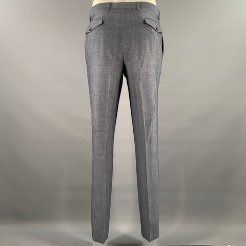 JOHN VARVATOS Size 40 Blue Wool Blend Notch Lapel Suit