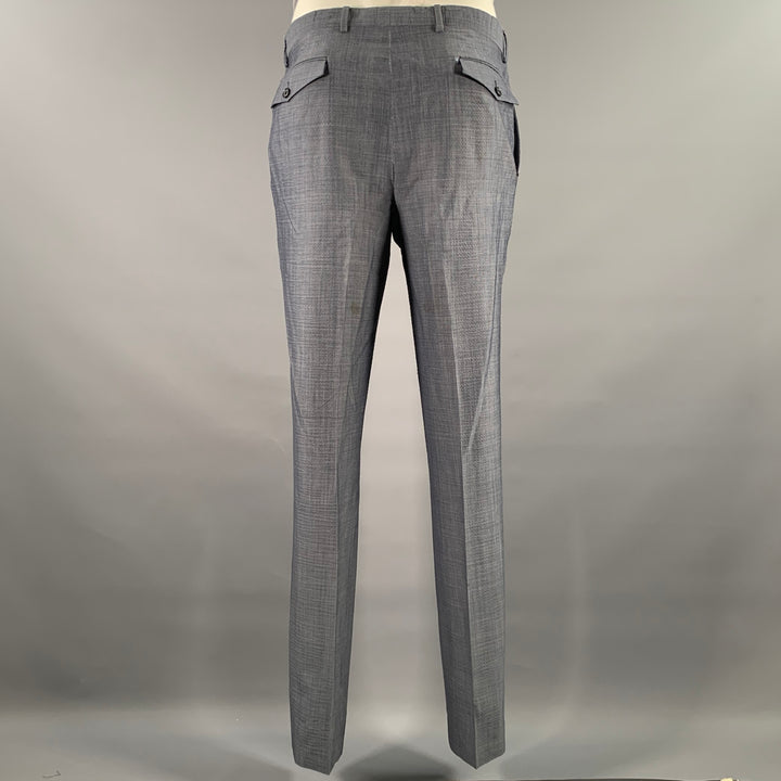 JOHN VARVATOS Size 40 Blue Wool Blend Notch Lapel Suit
