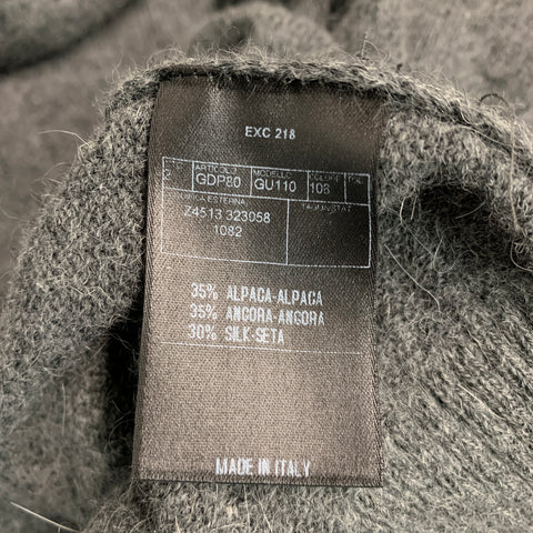 GUCCI Size L Grey Brown Knit Alpaca Blend Crew Neck Sweater