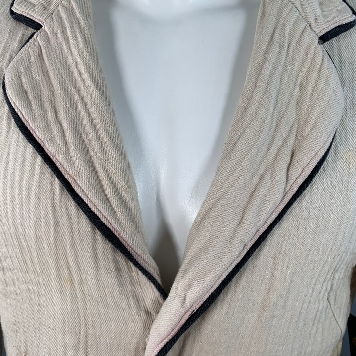 NICE COLLECTIVE Size M Beige Brown Textured Cotton Jacket