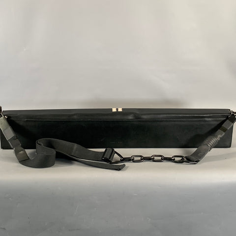 RICK OWENS Black Grey Leather Clutch Bags