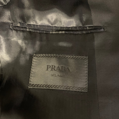 PRADA Chest Size 40 Black Wool Notch Lapel 35 31 Suit