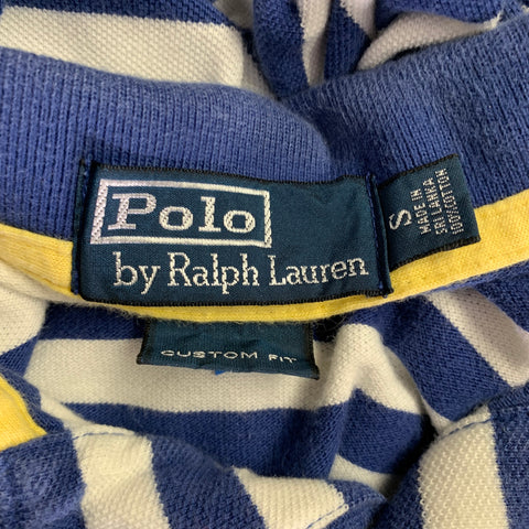 POLO by RALPH LAUREN Size S Blue White Stripe Cotton Half Placket Polo