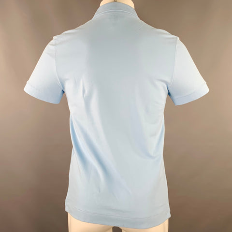 LACOSTE Size S Blue Embroidery Cotton Blend Polo