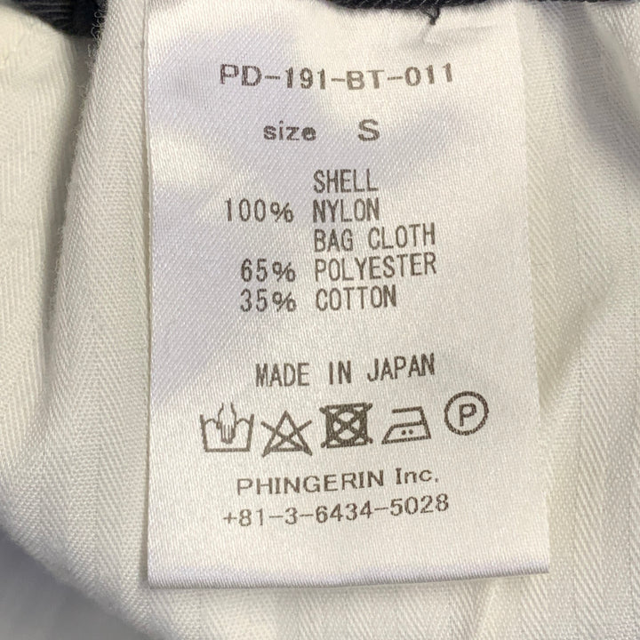 PHINGERIN Size S Black Twill Nylon Tapered Drawstring Casual Pants