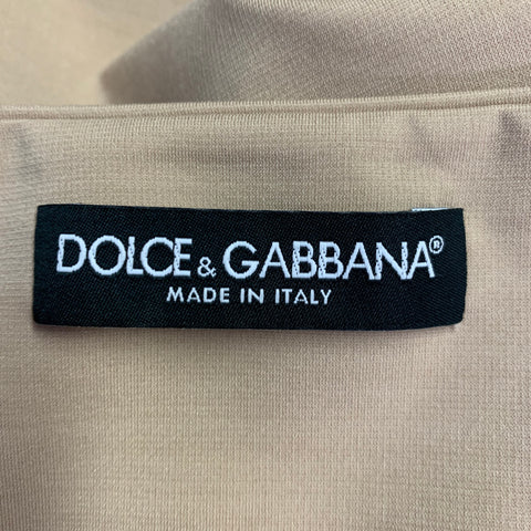 DOLCE & GABBANA SS23 1990 Re-issue Size 6 Beige Viscose Blend Strapless Crop Top Dress Set