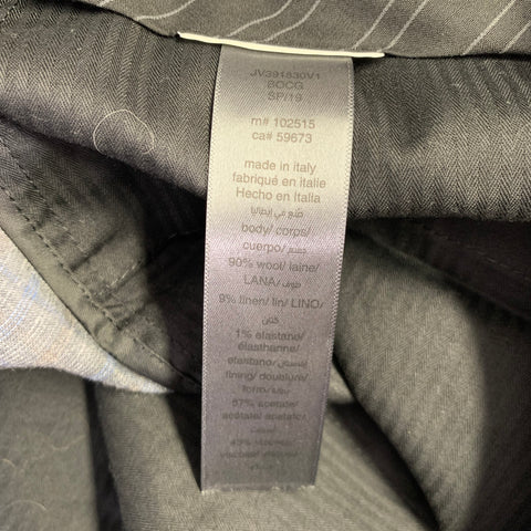 JOHN VARVATOS Size 42 Grey Blue Wool Linen Single Breasted Suit