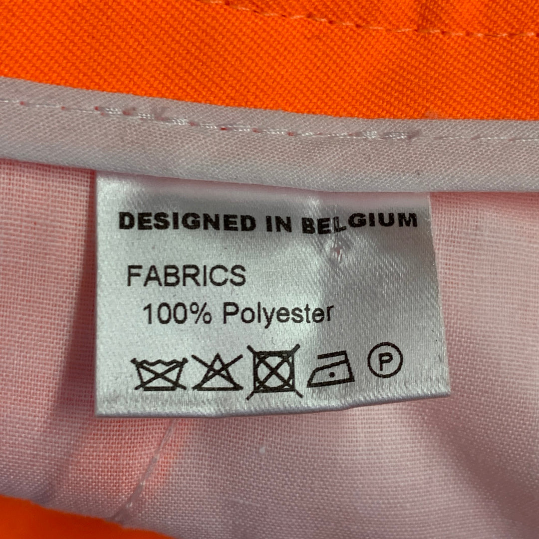 WALTER VAN BEIRENDONCK SS22 Size 32 Korova Neon Orange Polyester Pleated Zip Fly Shorts