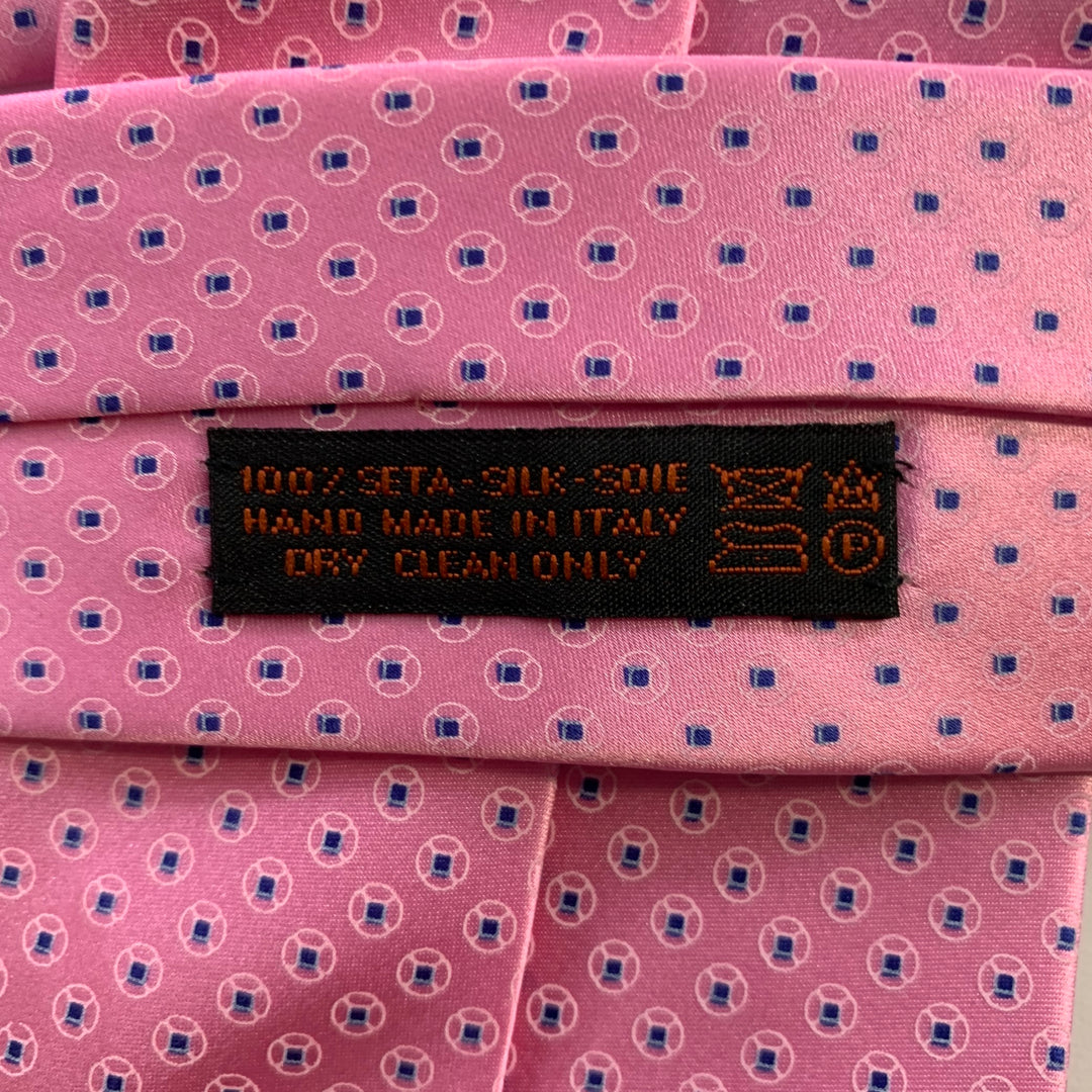 DOLCEPUNTA Pink Blue Floral Dot Silk Tie