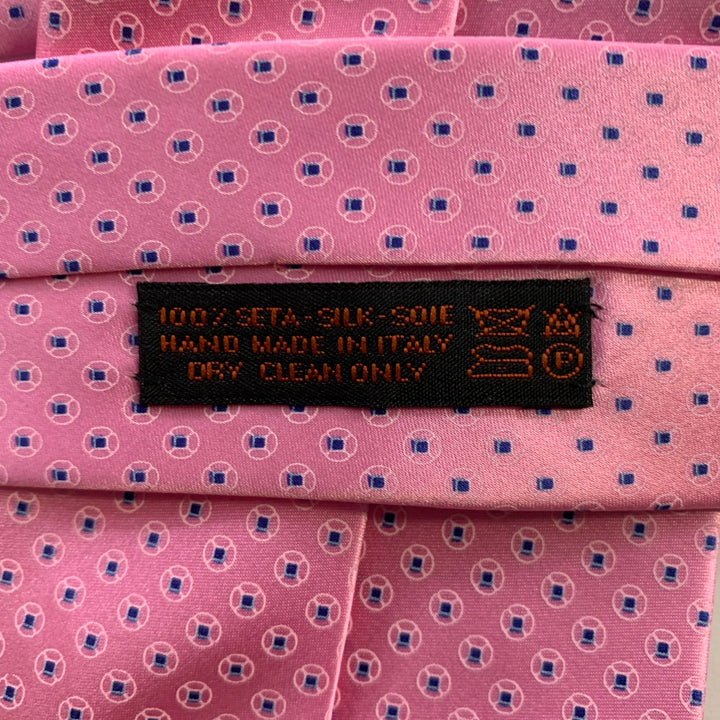 DOLCEPUNTA Pink Blue Floral Dot Silk Tie