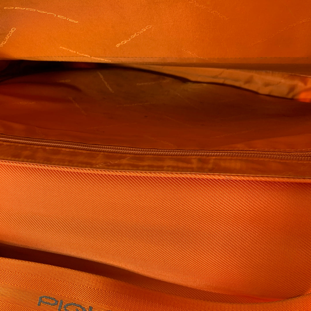 PIQUADRO Orange Leather Messenger Laptop Bag