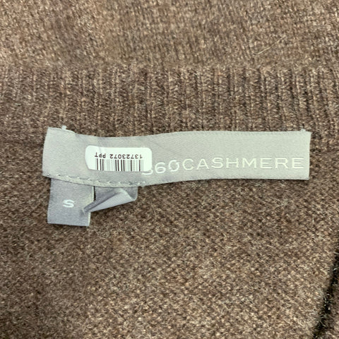 360 CASHMERE Size S Brown Cashmere Crew Neck Pullover