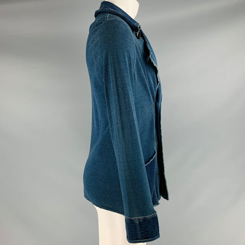 KAPITAL Size S Navy Linen Blend Double Breasted Jacket
