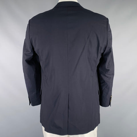 BROOKS BROTHERS Size 44 Navy Wool Polyester Sport Coat