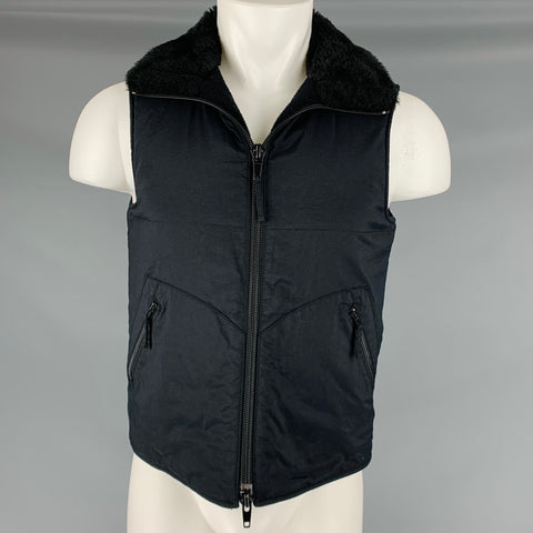 ARMANI EXCHANGE Size S Black Nylon Zip Up Vest