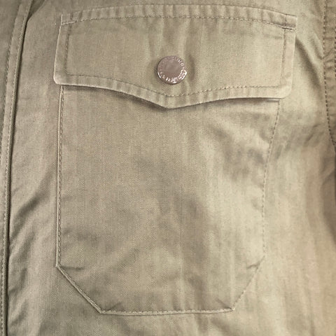 TAYLOR STITCH Size L Olive Green Cotton Zip Buttons Military Jacket